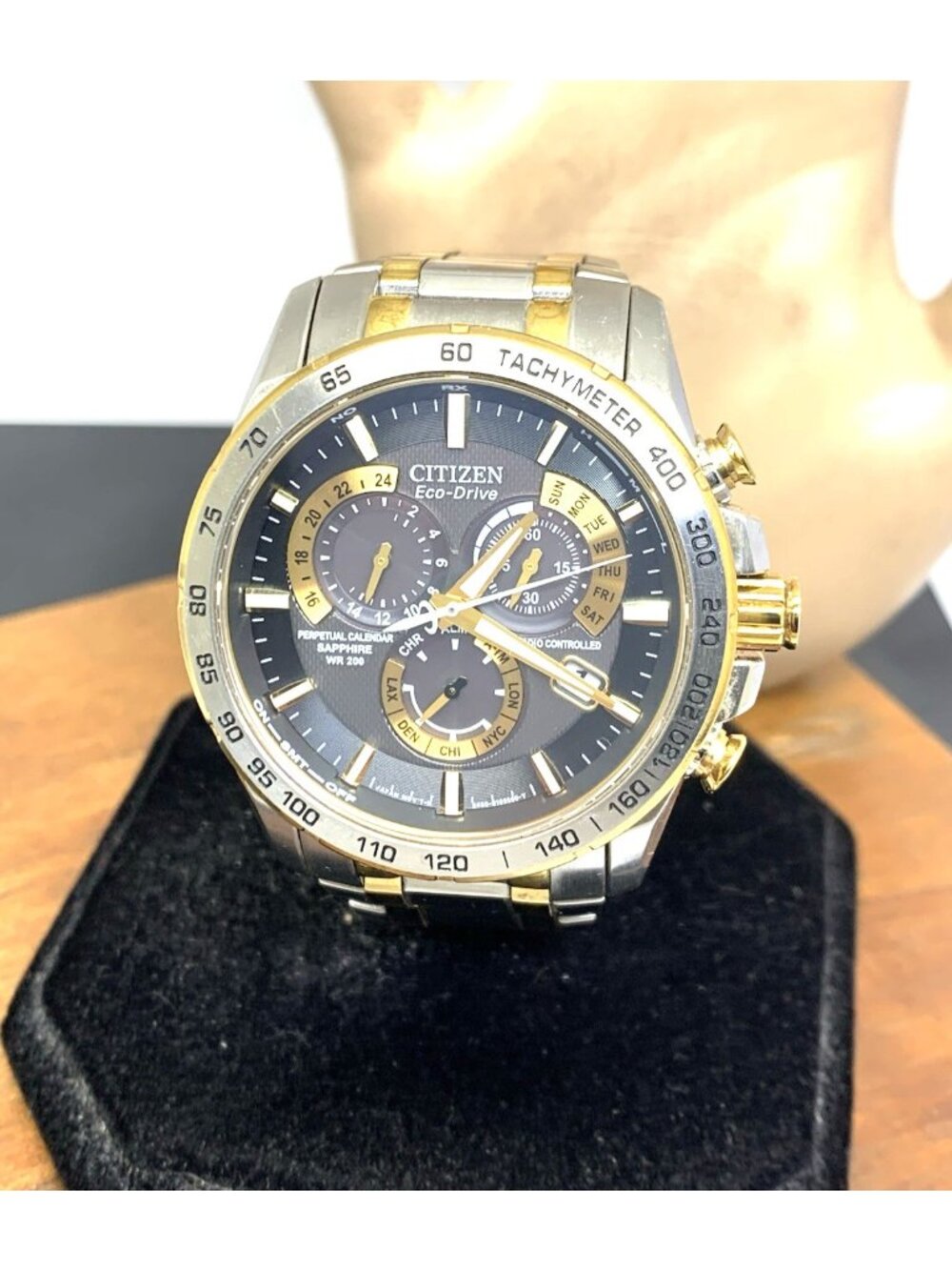 Citizen Men's Watch AT4004-52E Eco-Drive Chronograph Two Tone Stainless Steel